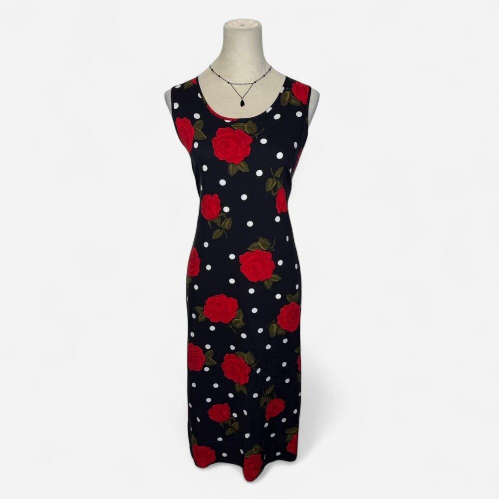 Vintage 90s rose polka dot